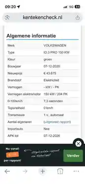 VW ID.3 Pro 58 kWh 2020